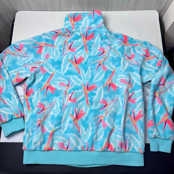 Chubbies Bird Of Paradise Print Fleece Full Zip Jacket Size XL Extra Unisex Blue - Picture 9 of 13